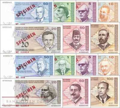 Bosnia Herzegowina: 2x 0,50 - 100 Convertible Marka SPECIMEN (14 Banknoten)