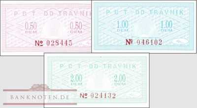 Bosnien-Herzegowina: 0,50 - 2 DEM (3 Banknoten)