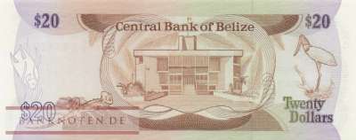 Belize - 20  Dollars (#049b_UNC)
