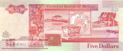 Belize - 5  Dollars (#053a_UNC)