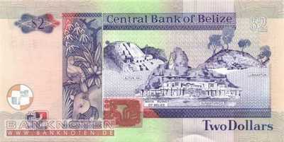 Belize - 2  Dollars (#066b_UNC)