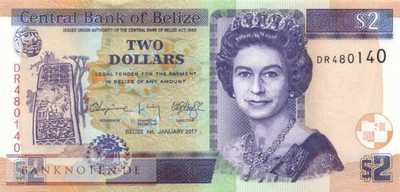 Belize - 2  Dollars (#066f_UNC)