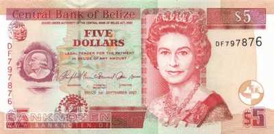 Belize - 5  Dollars (#067c_UNC)