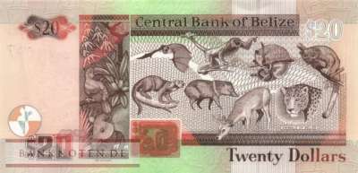 Belize - 20  Dollars (#069g_UNC)