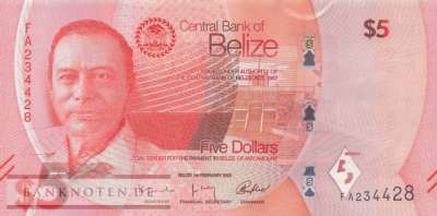 Belize - 5  Dollars (#074_UNC)