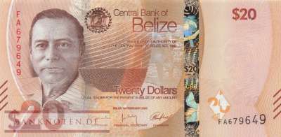 Belize - 20  Dollars (#076_UNC)