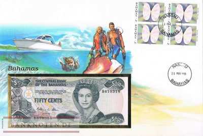 Banknote Cover Bahamas - 50  Cents (#BAH01_UNC)
