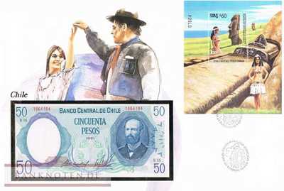 Banknotenbrief Chile - 100  Pesos (#CHI01_UNC)