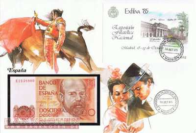 Banknotenbrief Spanien - 200  Pesetas (#ESP01_UNC)