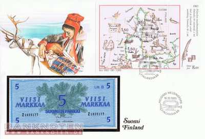 Banknotenbrief Finnland - 5  Markkaa (#FIN02_UNC)