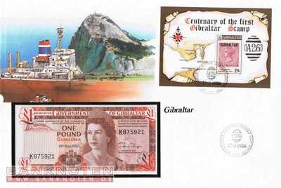 Banknotenbrief Gibraltar - 1  Pound (#GIB01_UNC)