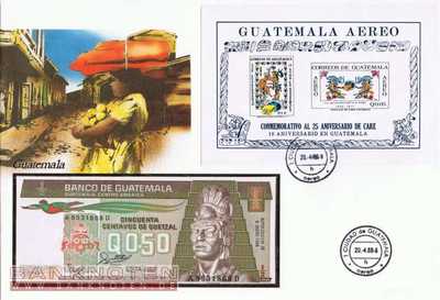 Banknotenbrief Guatemala - 1/2  Quetzal (#GUA01_UNC)