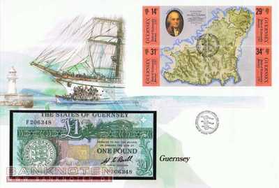 Banknotenbrief Guernsey - 1  Pound (#GUE01_UNC)