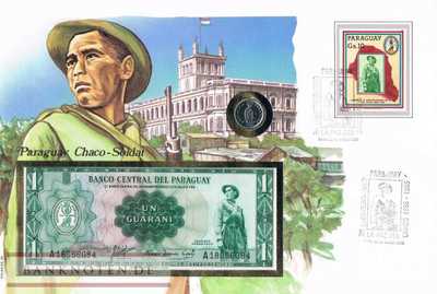Banknote cover - Paraguay - 1  Guarani (#PAR02_UNC)