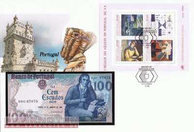 Banknotenbrief Portugal - 100  Escudos (#POR01_UNC)