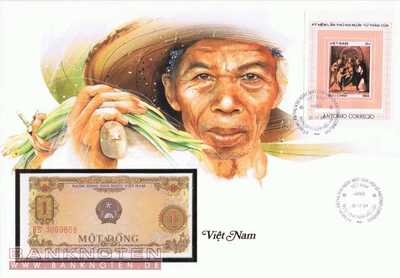 Banknotenbrief Vietnam - 1  Dong (#VIE01_UNC)