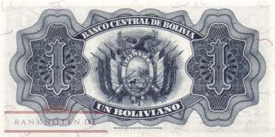 Bolivia - 1  Boliviano (#128a-8_UNC)