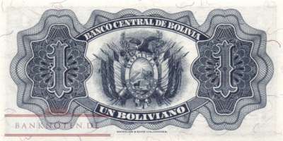 Bolivia - 1  Boliviano (#128a-U2_UNC)