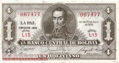 Bolivien - 1  Boliviano (#128c-U1_AU)