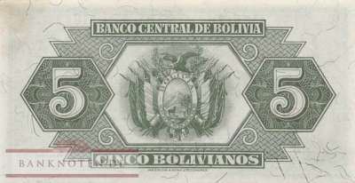 Bolivien - 5  Bolivianos (#129-2_AU)