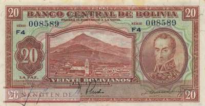 Bolivien - 20  Bolivianos (#131-7_VF)