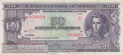 Bolivien - 50  Bolivianos (#141-4_VF)