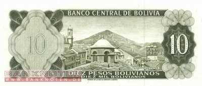 Bolivien - 10  Pesos Bolivianos (#154a-17_UNC)