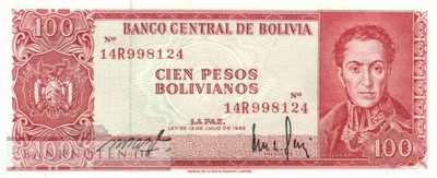 Bolivia - 100  Pesos Bolivianos (#164_A-U1_UNC)