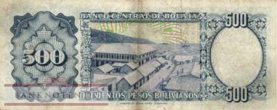 Bolivia - 500  Pesos Bolivianos (#165a-U2_F)