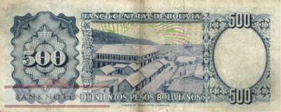 Bolivien - 500  Pesos Bolivianos (#165a-U2_F)