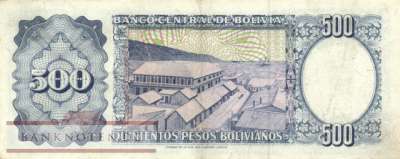 Bolivia - 500  Pesos Bolivianos (#166a-B_VF)