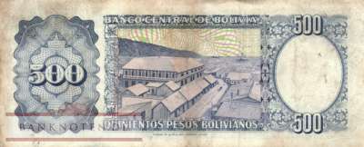 Bolivien - 500  Pesos Bolivianos (#166a-C_F)