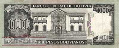Bolivien - 1.000  Pesos Bolivianos (#167a-U3_VF)