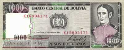 Bolivia - 1.000  Pesos Bolivianos (#167a-U3_UNC)