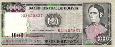 Bolivien - 1.000  Pesos Bolivianos (#167a-U3_XF)