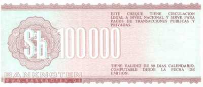 Bolivia - 100.000  Pesos Bolivianos (#188_UNC)