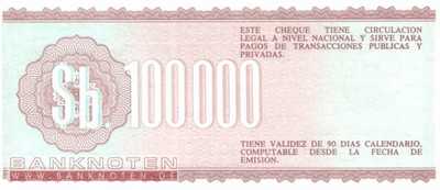 Bolivien - 100.000  Pesos Bolivianos (#188_UNC)