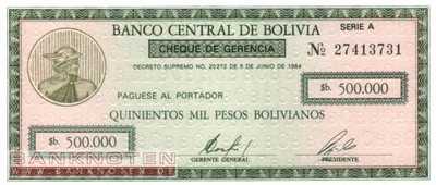 Bolivia - 500.000 Pesos Bolivianos (#189_UNC)