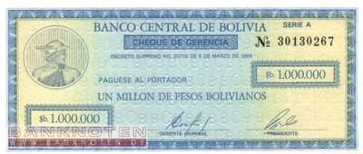 Bolivien - 1 Million Pesos Bolivianos (#190a_UNC)