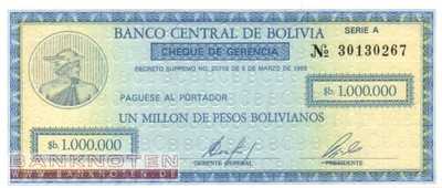 Bolivia - 1 Million Pesos Bolivianos (#190a_UNC)