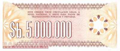 Bolivien - 5 Millionen Pesos Bolivianos (#193a_UNC)