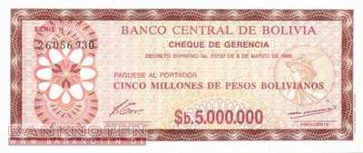 Bolivia - 5 Million Pesos Bolivianos (#193a_UNC)