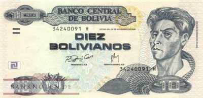 Bolivien - 10  Bolivianos (#233_UNC)