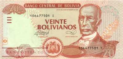 Bolivia - 20  Bolivianos (#239A_UNC)