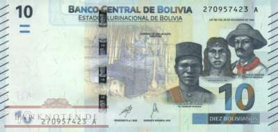 Bolivien - 10  Bolivianos (#248-2-1_UNC)