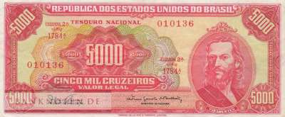 Brasilien - 5.000  Cruzeiros (#182-A_VF)