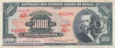 Brasilien - 5  Cruzeiros Novos (#188b_VF)