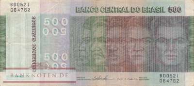 Brasilien - 500  Cruzeiros (#196Aa_F)
