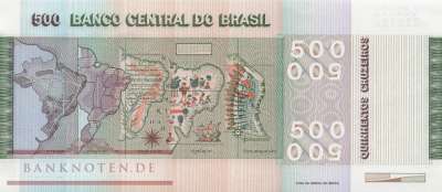 Brasilien - 500  Cruzeiros (#196Ac_UNC)