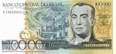 Brazil - 100.000  Cruzeiros (#205_UNC)